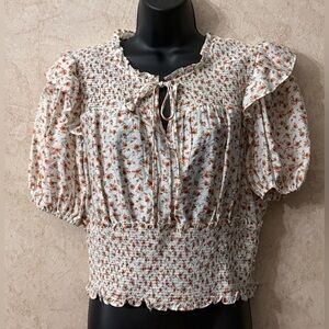 Heavenly Cute Smocked Waist Crop Size Large